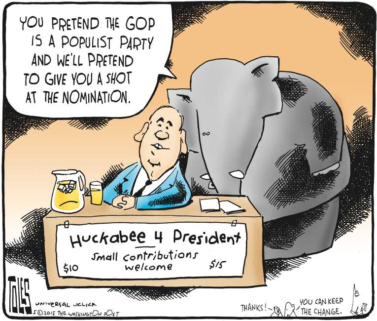 Political/Editorial Cartoon by Tom Toles, Washington Post on Presidential Race Heating Up