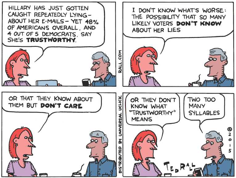 Political/Editorial Cartoon by Ted Rall on Presidential Race Heating Up