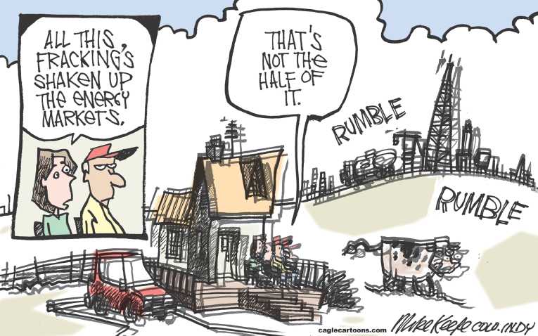 Political/Editorial Cartoon by Mike Keefe, Denver Post on Climate Debate Ends