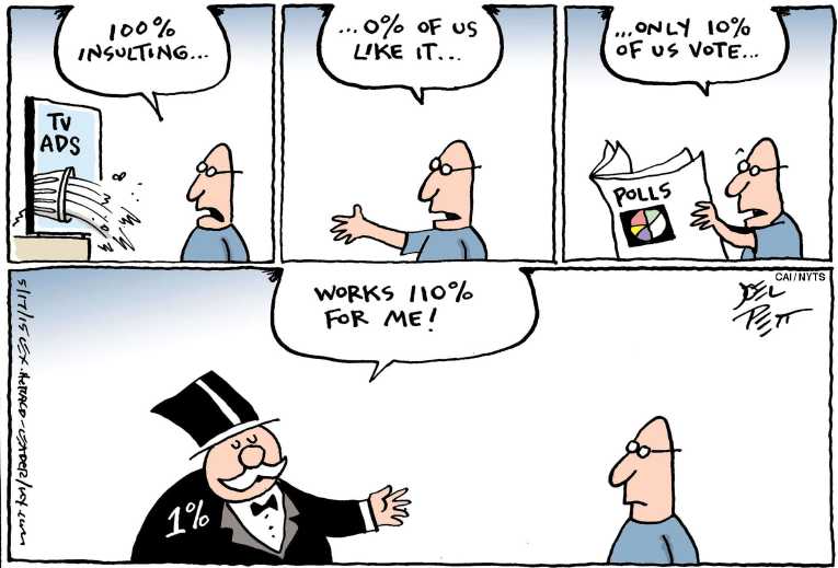 Political/Editorial Cartoon by Joel Pett, Lexington Herald-Leader, CWS/CartoonArts Intl. on 2016 Presidential Race Heats Up