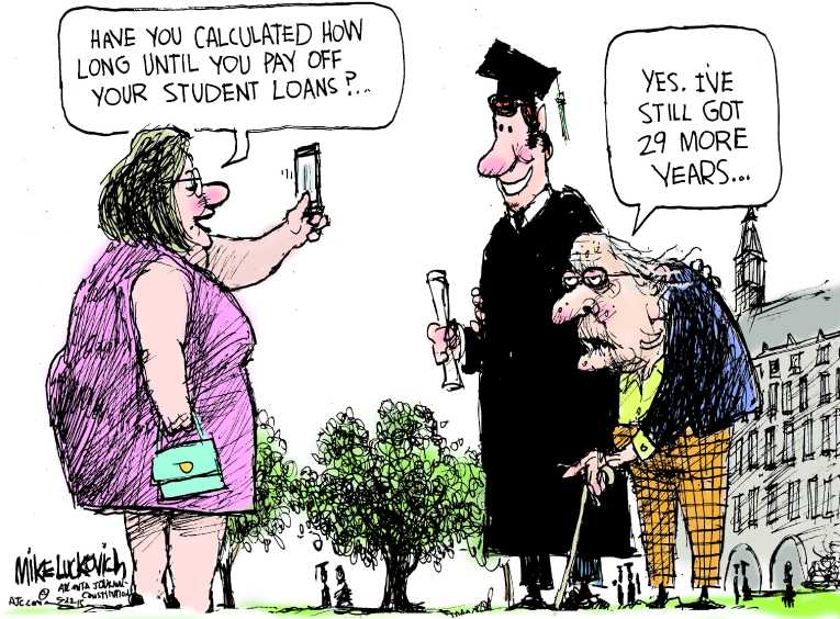 Political/Editorial Cartoon by Mike Luckovich, Atlanta Journal-Constitution on Bank Profits Up