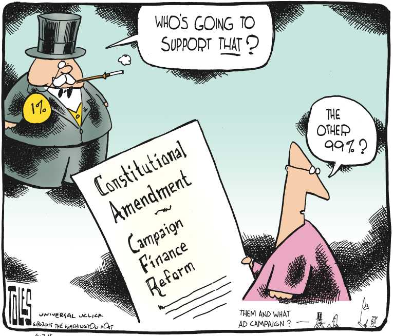 Political/Editorial Cartoon by Tom Toles, Washington Post on Presidential Race Wide Open
