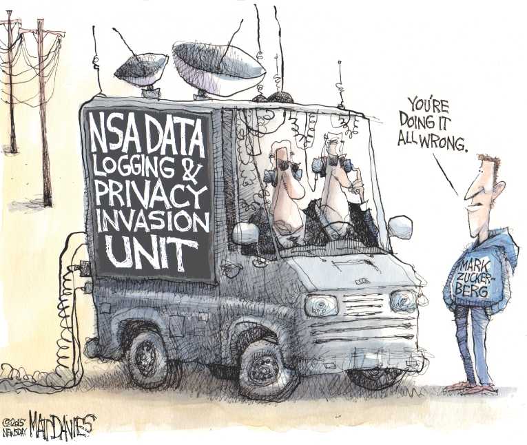 Political/Editorial Cartoon by Matt Davies, Journal News on Spy Bill Passed
