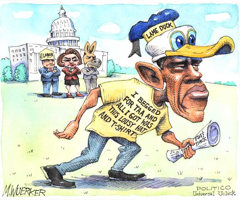 Political/Editorial Cartoon by Matt Wuerker, Politico on US Economy Stalls
