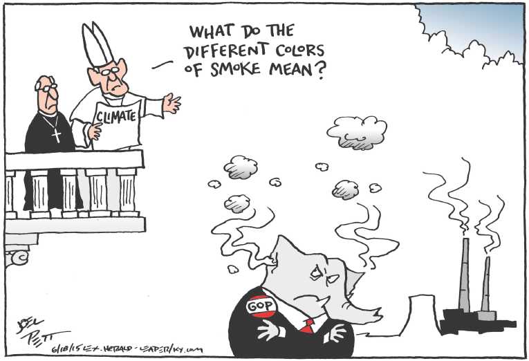 Political/Editorial Cartoon by Joel Pett, Lexington Herald-Leader, CWS/CartoonArts Intl. on Extreme Weather Intensifies