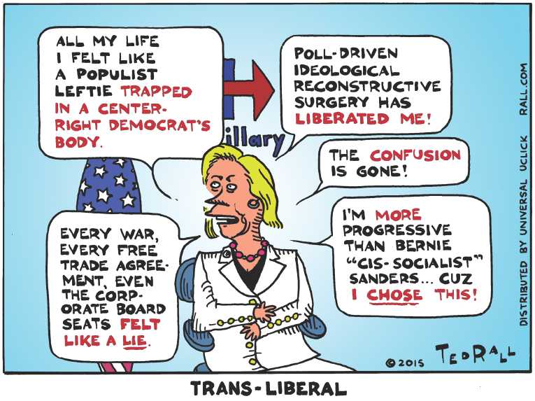 Political/Editorial Cartoon by Ted Rall on Presidential Candidates Battle