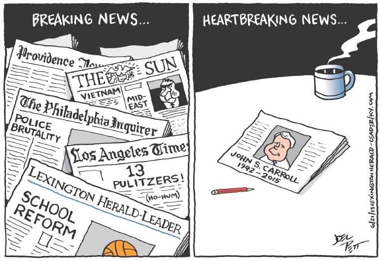 Political/Editorial Cartoon by Joel Pett, Lexington Herald-Leader, CWS/CartoonArts Intl. on In Other News