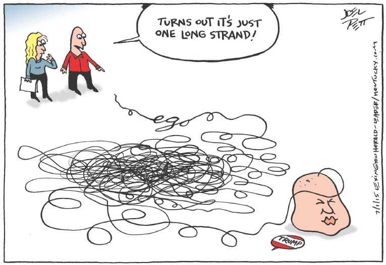 Political/Editorial Cartoon by Joel Pett, Lexington Herald-Leader, CWS/CartoonArts Intl. on Trump, Christie Join Race
