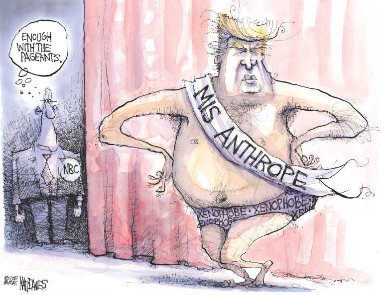 Political/Editorial Cartoon by Matt Davies, Journal News on Christie Enters Race