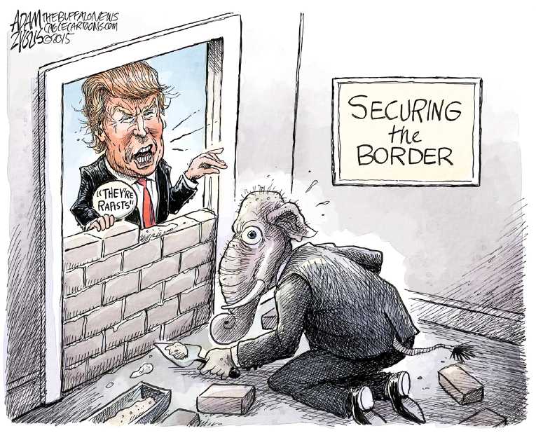 Political/Editorial Cartoon by Adam Zyglis, The Buffalo News on Walker Declares, Trump Rages