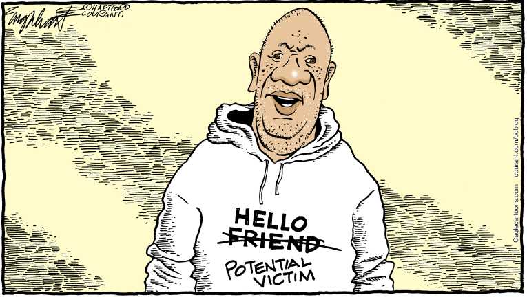 Political/Editorial Cartoon by Bob Englehart, Hartford Courant on Cosby Testimony Unsealed