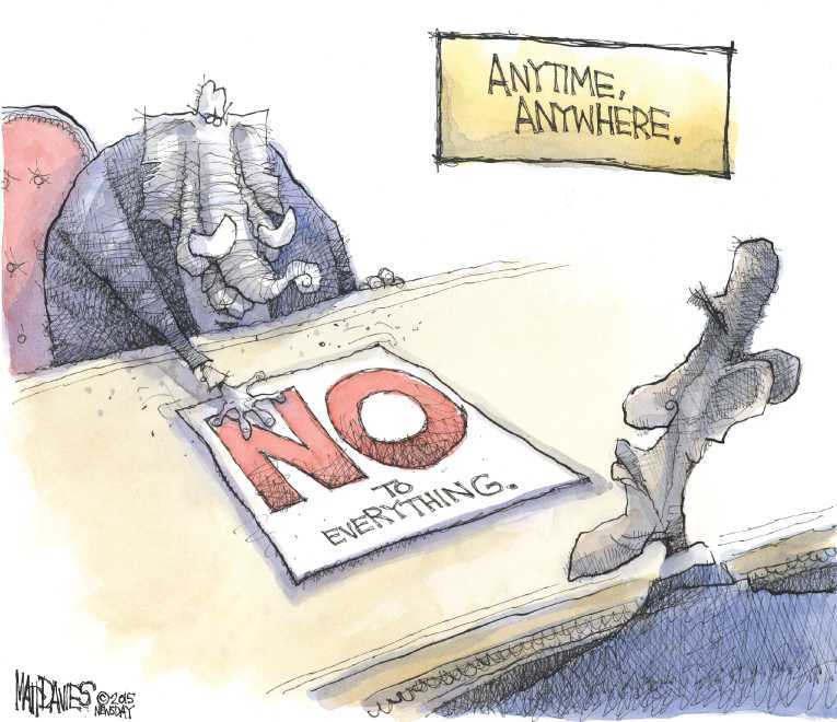 Political/Editorial Cartoon by Matt Davies, Journal News on Iran Nuke Deal Reached