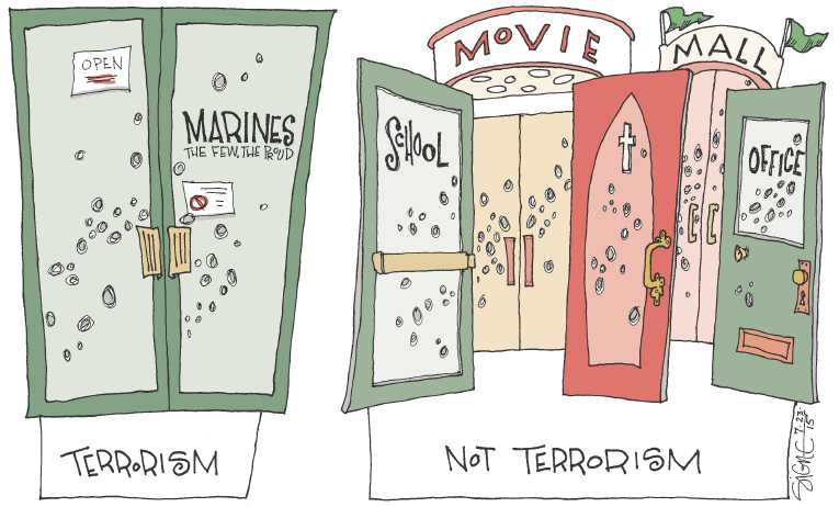 Political/Editorial Cartoon by Signe Wilkinson, Philadelphia Daily News on Killings Continue