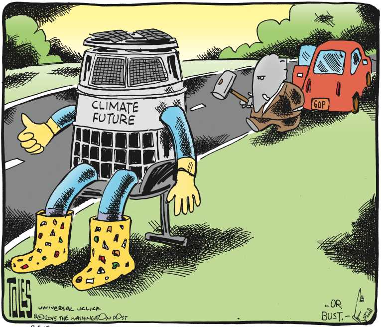 Political/Editorial Cartoon by Tom Toles, Washington Post on President Tightens Emissions Rules