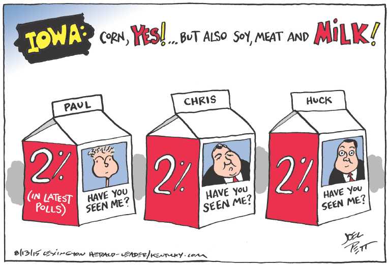 Political/Editorial Cartoon by Joel Pett, Lexington Herald-Leader, CWS/CartoonArts Intl. on Trump Making Splash