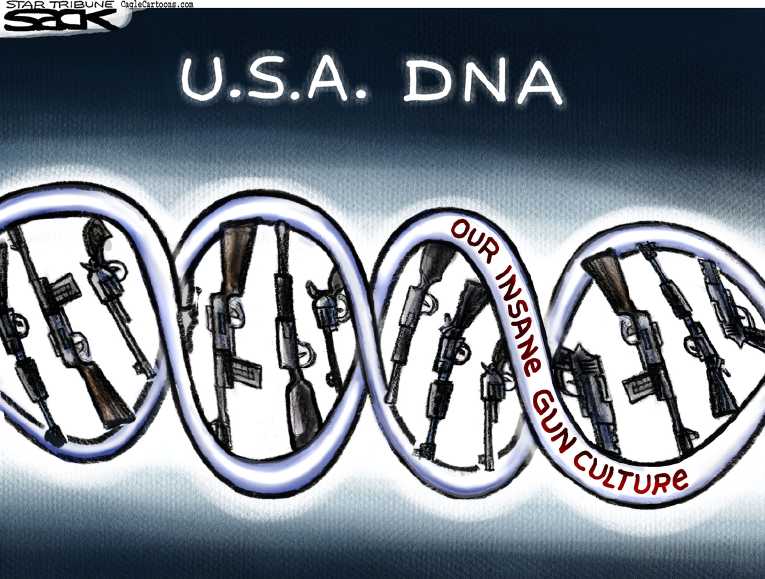 Political/Editorial Cartoon by Steve Sack, Minneapolis Star Tribune on Newscasters Killed on Live TV