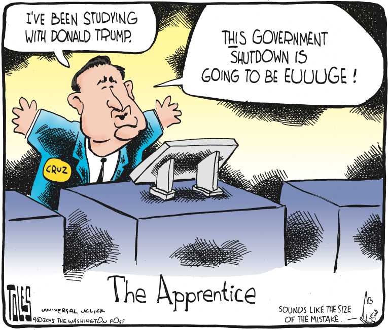 Political/Editorial Cartoon by Tom Toles, Washington Post on Trump Still Ahead
