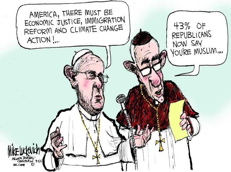 Political/Editorial Cartoon by Mike Luckovich, Atlanta Journal-Constitution on Republicans Moves Further Right