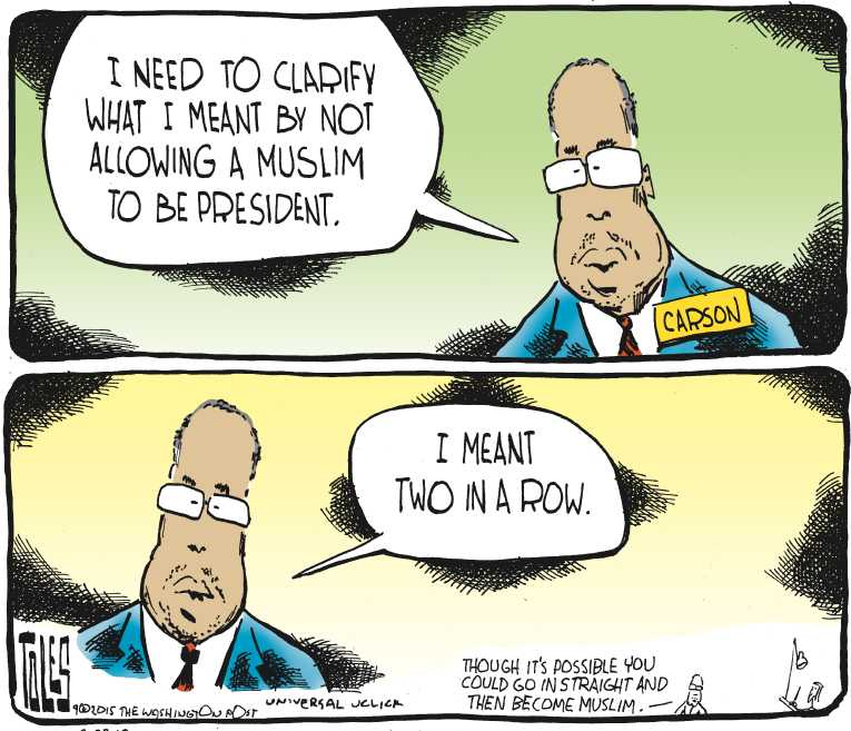 Political/Editorial Cartoon by Tom Toles, Washington Post on Fiorina Climbs