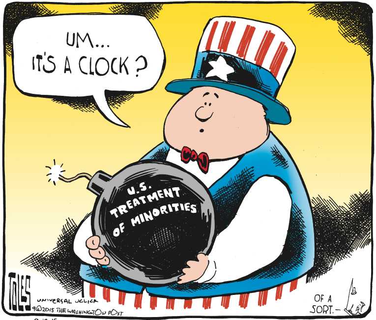 Political/Editorial Cartoon by Tom Toles, Washington Post on Bomb Scare at School