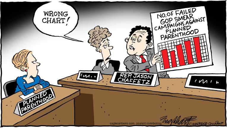 Political/Editorial Cartoon by Bob Englehart, Hartford Courant on Planned Parenthood Hearing Held
