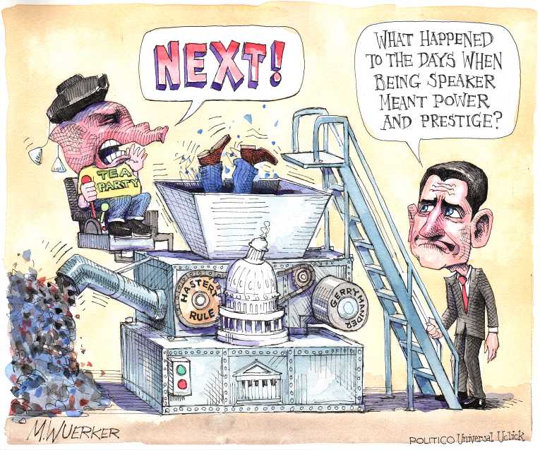 Political/Editorial Cartoon by Matt Wuerker, Politico on Speaker Search Continues