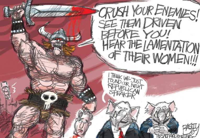 Political/Editorial Cartoon by Pat Bagley, Salt Lake Tribune on Speaker Search Continues