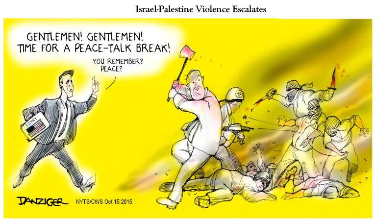 Political/Editorial Cartoon by Jeff Danziger, CWS/CartoonArts Intl. on Fighting Continues