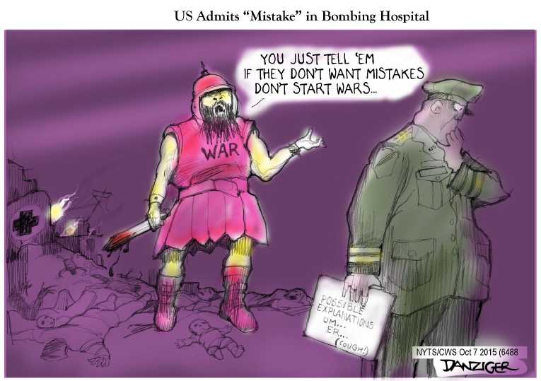 Political/Editorial Cartoon by Jeff Danziger, CWS/CartoonArts Intl. on Fighting Continues