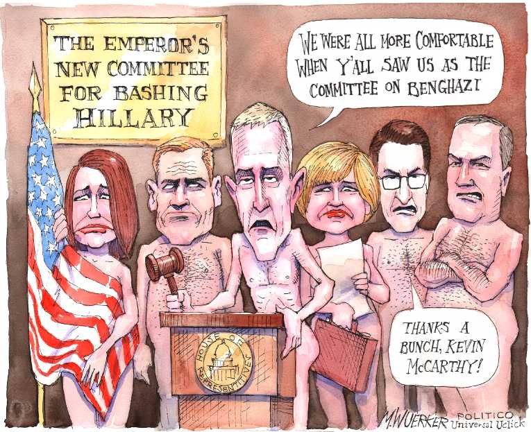 Political/Editorial Cartoon by Matt Wuerker, Politico on Benghazi Hearings to Renew
