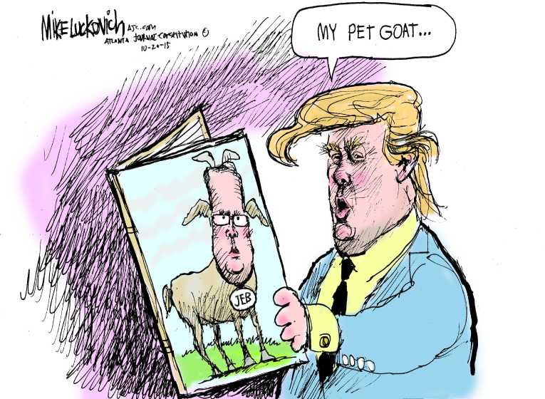 Political/Editorial Cartoon by Mike Luckovich, Atlanta Journal-Constitution on Jeb Fades