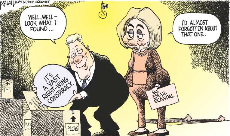 Political/Editorial Cartoon by Robert Ariail on Clinton Trailing in New Hamphire