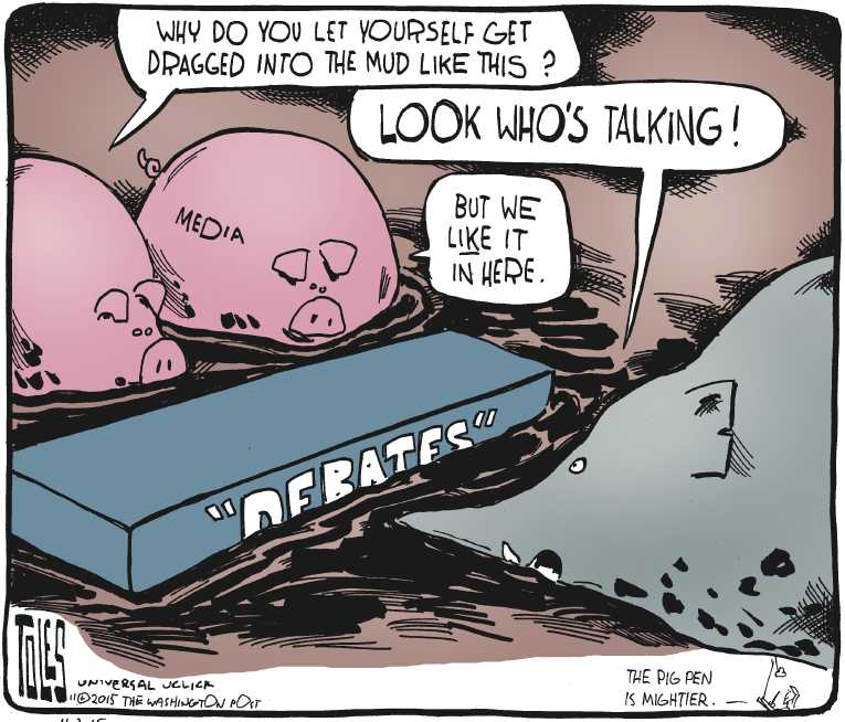 Political/Editorial Cartoon by Tom Toles, Washington Post on Candidates Cry Foul