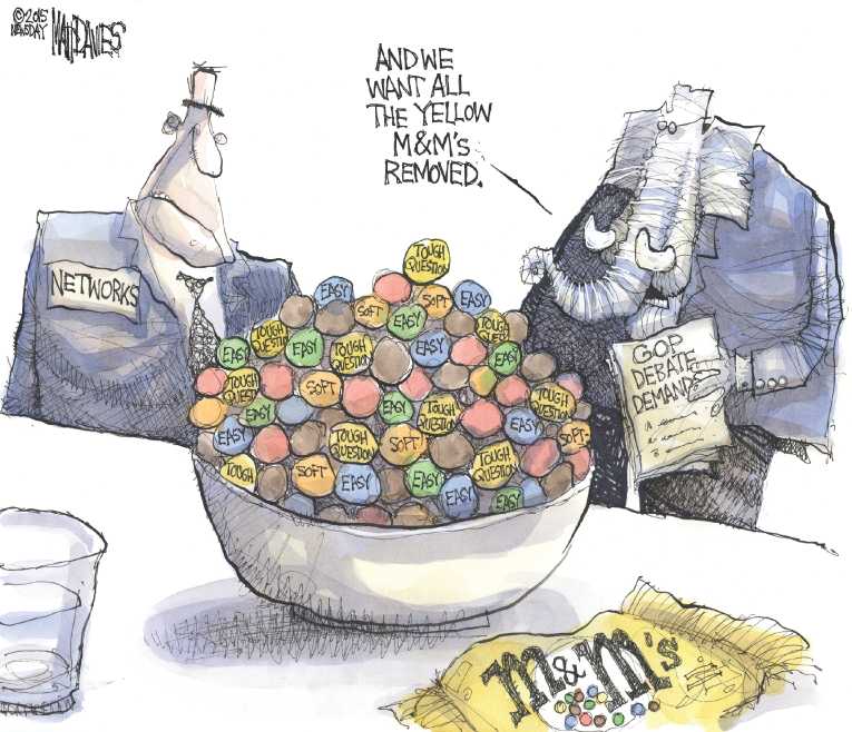 Political/Editorial Cartoon by Matt Davies, Journal News on Candidates Cry Foul