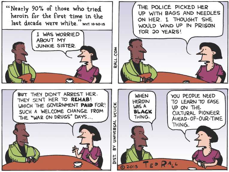 Political/Editorial Cartoon by Ted Rall on ‘Black Lives Matter’ Divides Nation