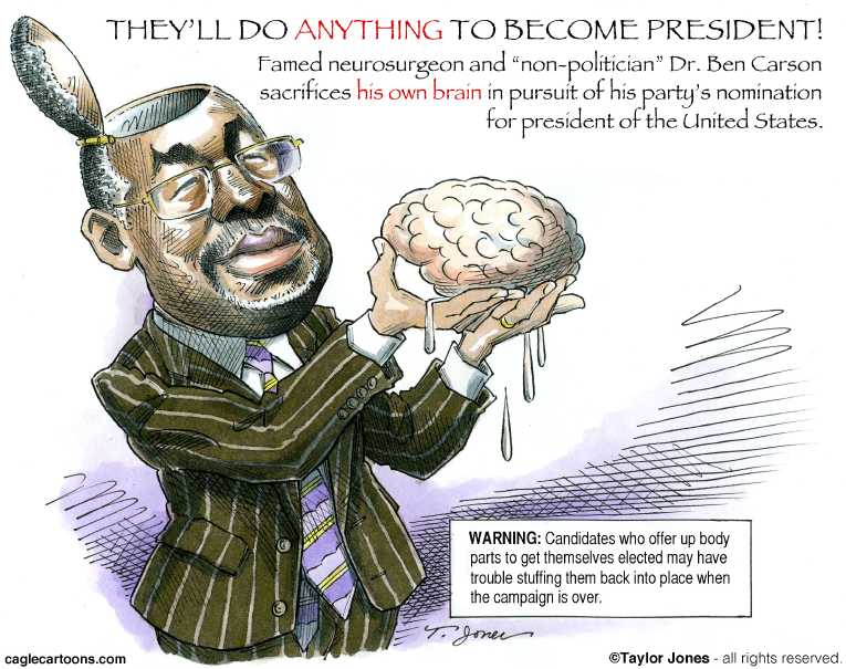 Political/Editorial Cartoon by Taylor Jones, Tribune Media Services on Trump, Carson Remain on Top