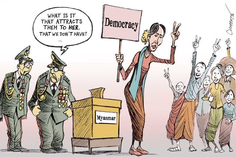 Political/Editorial Cartoon by Patrick Chappatte, International Herald Tribune on In Other News