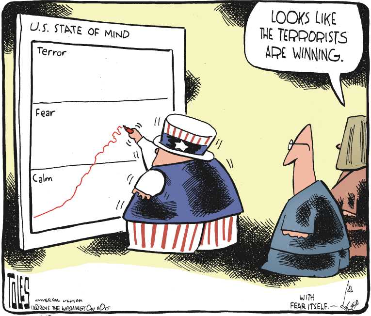 Political/Editorial Cartoon by Tom Toles, Washington Post on Refugee Crisis Worsens