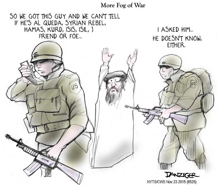 Political/Editorial Cartoon by Jeff Danziger, CWS/CartoonArts Intl. on France Strikes ISIS