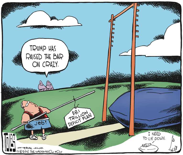 Political/Editorial Cartoon by Tom Toles, Washington Post on Republican Debate Impressive