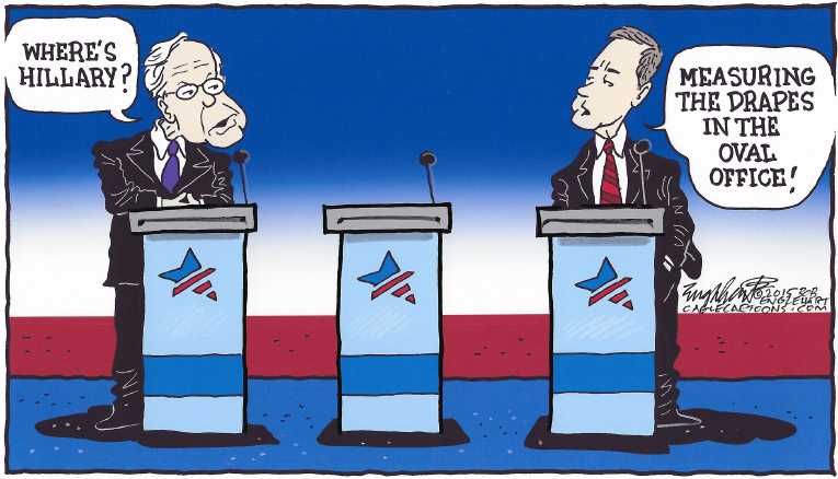 Political/Editorial Cartoon by Bob Englehart, Hartford Courant on Sanders Closing Gap