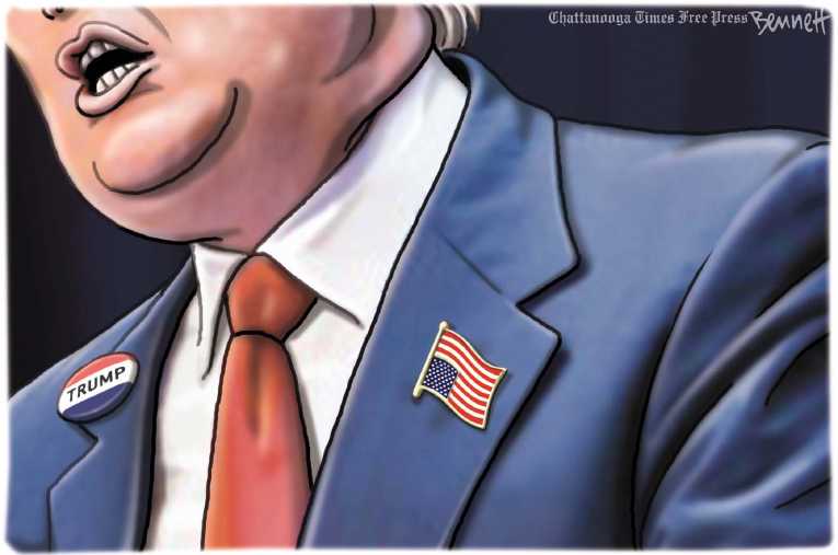 Political/Editorial Cartoon by Clay Bennett, Chattanooga Times Free Press on Cruz Climbs, Carson Falls