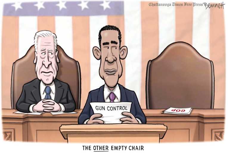 Political/Editorial Cartoon by Clay Bennett, Chattanooga Times Free Press on Obama Delivers Last SOTU Address
