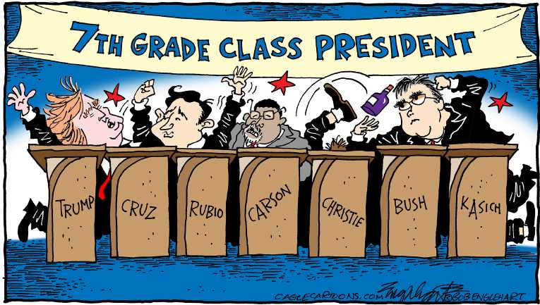 Political/Editorial Cartoon by Bob Englehart, Hartford Courant on Palin Endorses Trump