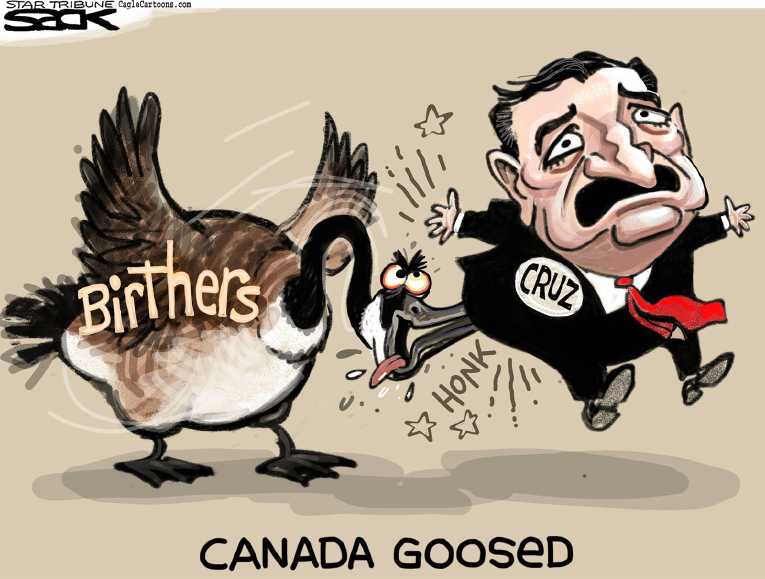 Political/Editorial Cartoon by Steve Sack, Minneapolis Star Tribune on Palin Endorses Trump