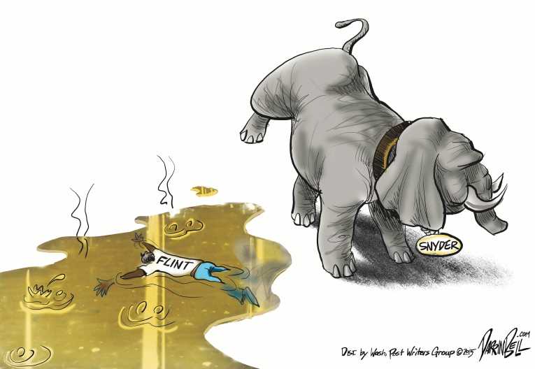 Political/Editorial Cartoon by Darrin Bell, Washington Post Writers Group on Flint Residents Poisoned