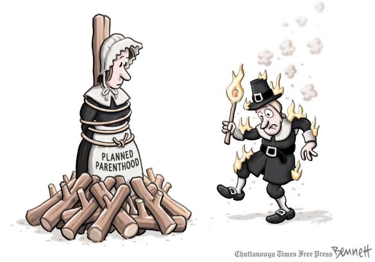 Political/Editorial Cartoon by Clay Bennett, Chattanooga Times Free Press on Charges Filed in Video Caper