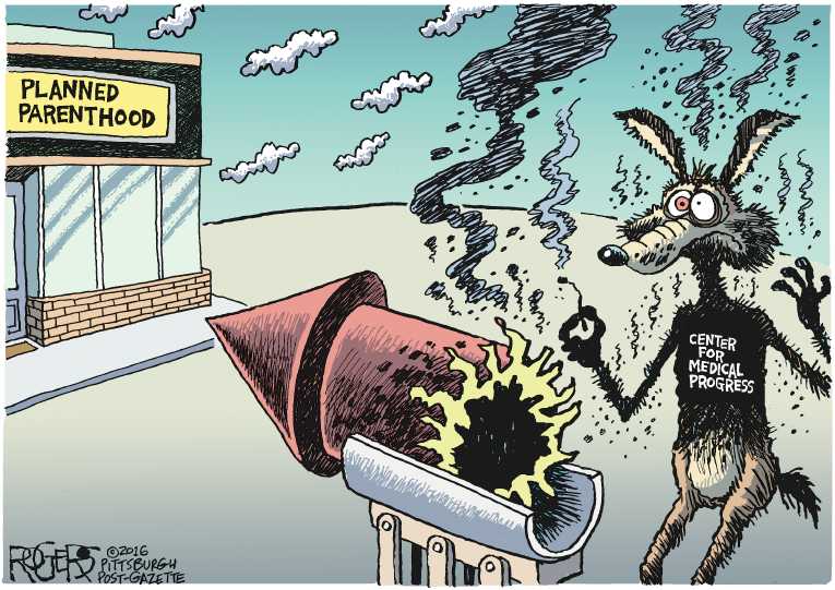 Political/Editorial Cartoon by Rob Rogers, The Pittsburgh Post-Gazette on Charges Filed in Video Caper