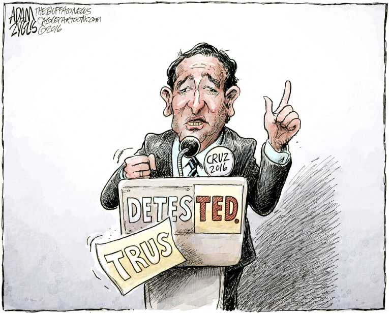 Political/Editorial Cartoon by Adam Zyglis, The Buffalo News on Trump Skips Debate