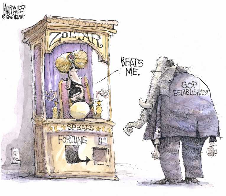 Political/Editorial Cartoon by Matt Davies, Journal News on Trump Skips Debate